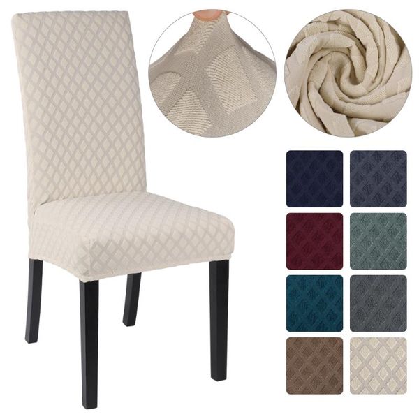 

chair covers 1/2/4/6 pcs jacquard plain dining cover protector elastic room washable stretch seat muilt-colors