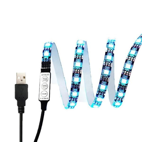 

strips usb led strip light waterproof rgb tape flexible neon tv backlight for pc smd 5v fita diode lamp party ledstrip ruban
