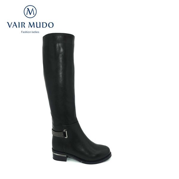 

boots vair mudo winter shoes women black genuine leather low heels factory sale knee-high boot ladies 2021 footwear shoezt71