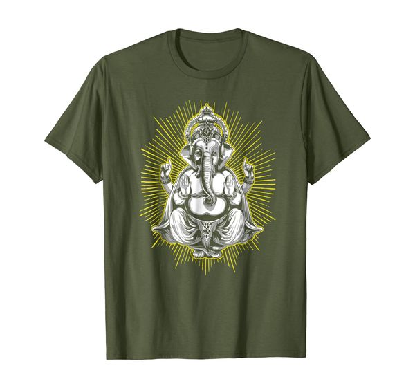 

Ganesha T-Shirt Hindu Spiritual Elephant Lord in Lotus Pose, Mainly pictures