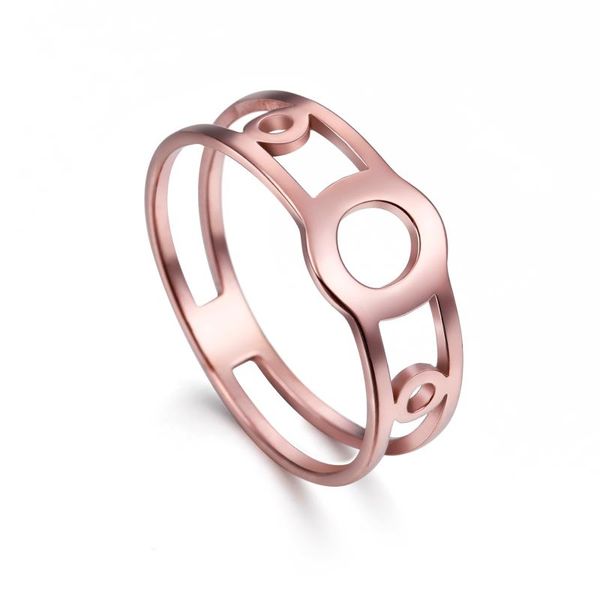 

cluster rings cooltime supernatural talisman amulet eternal life circle rose gold color gift stainless steel for man women finger ring jewel, Golden;silver