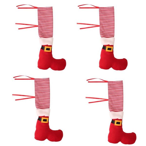 

4pcs/set chair foot covers christmas decor for home table ornament party year gift
