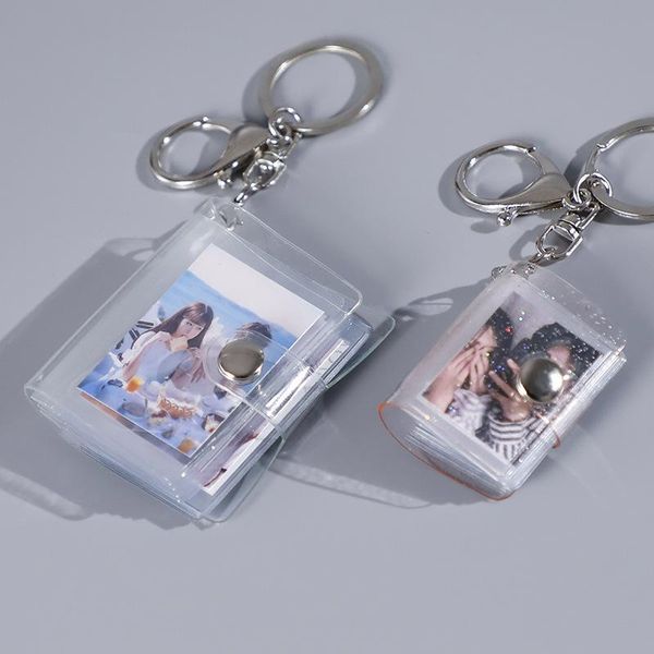 Keychains mini 16pcs bolsos de adesivo PO Nome de identificação CARTO DE ID de 2 polegadas Chave de fashion Inserir imagem para amante da família Presente de memória