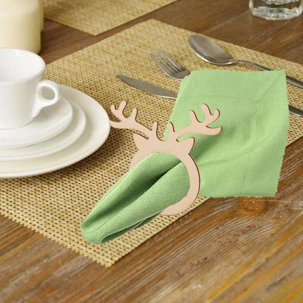 

christmas napkin holder wooden high-quality cute durable delicate deer ring for bar restaurant party dinner rings