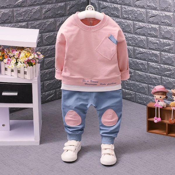 

clothing sets 2021 spring children suits for boys long sleeve baby two clothes t-shirt + pants toddler set, White