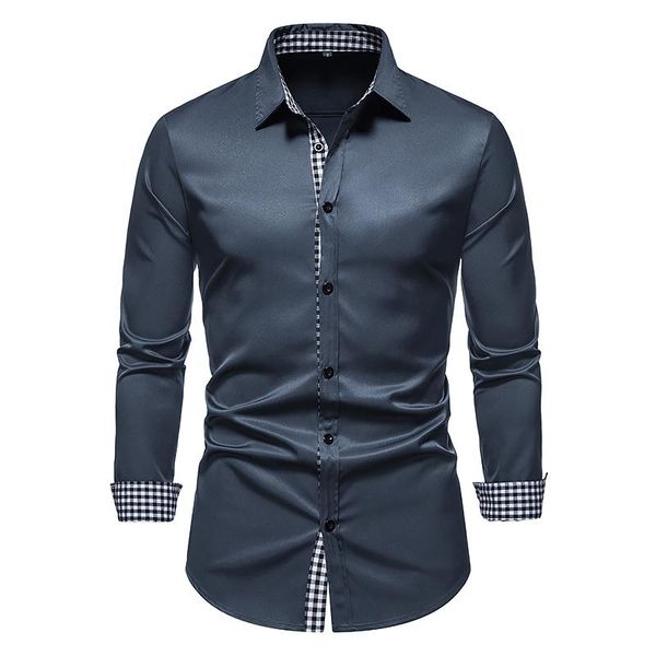 

men's casual shirts fashion spring autumn men arrivals slim fit male shirt solid long sleeve british style office cotton, White;black