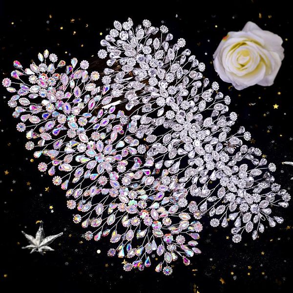 

headpieces ueen hp388 tiara crystal headband bridal crown wedding beads hair decoration luxury rhinestone beach headpiece, Silver