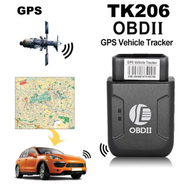 

car gps & accessories tk206 obd2 tracker real time vehicle with tracking system anti-theft kit lbs for universal box