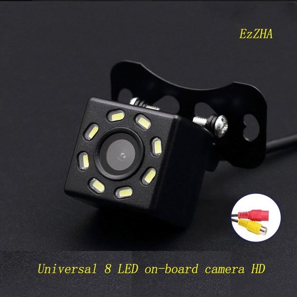 

ezzha universal 8 led car camera hd ccd night vision auto rear view 170 wide angle backup parking vehicle cameras& sensors