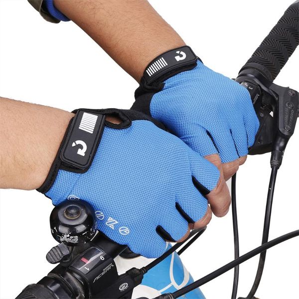 

cycling gloves men women half finger anti slip anti- breathable mountain bike glove riding equipment, Black