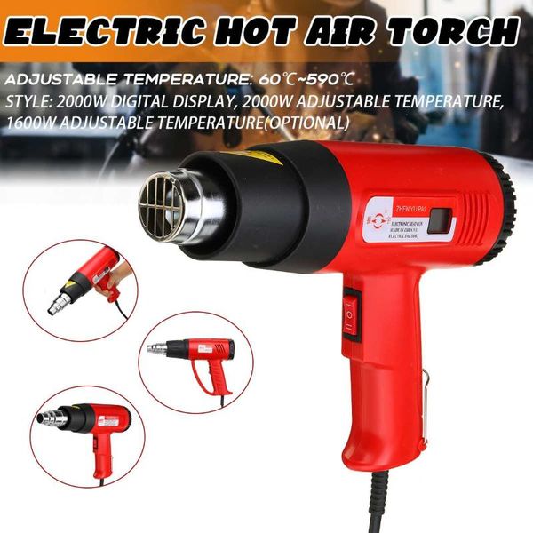 

professional heat guns 1600w/2000w plastic welding air torch machine adjustable temperature gun industrial repairing tool 220v
