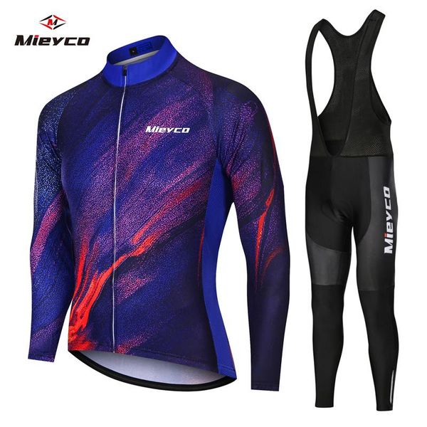 

autumn quick dry mtb bike cycling suit long sleeve bicicleta jersey set 2021 racing pants spring road bicycle bmx clothing sets, Black;blue