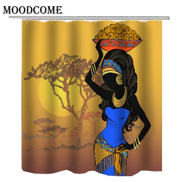 

shower curtains african woman curtain 3d cortinas de bano drop american bathroom