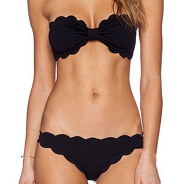 

new laser cut swimsuit wave lace bikini, White;black