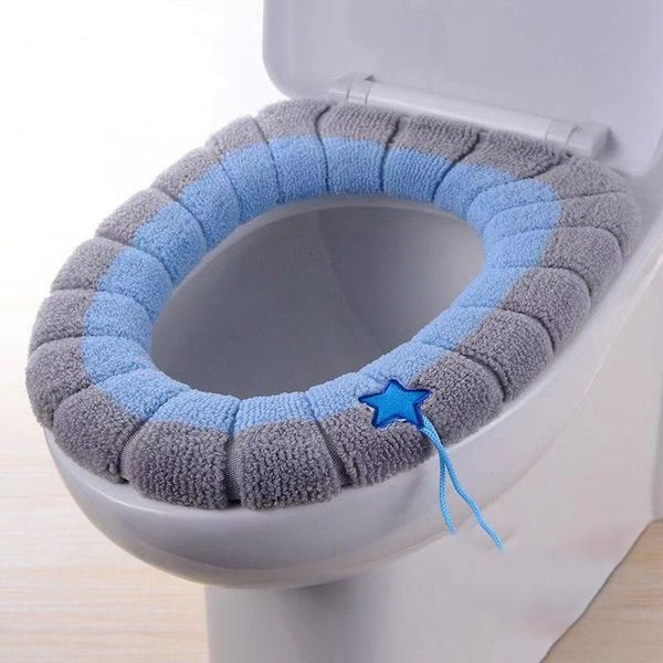 

toilet seat covers stretchable washable cover warmer easy installation cleaning bathroom soft cushion