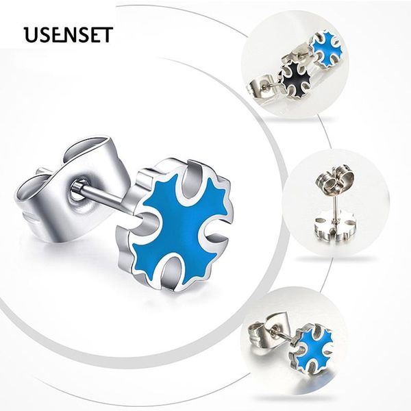 

stud titanium steel cross earrings fashionable male fashion flower-de-luce ear for women stainless jewelry 02q36, Golden;silver
