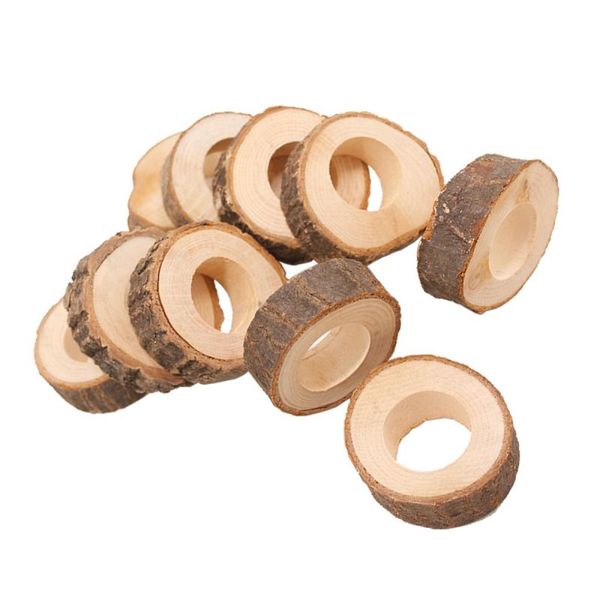 

7pcs wooden napkin rings creative holders serviette buckles for dinner party