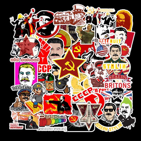 

mixed stalin ussr cccp poster stickers for diy lapluggage refrigerator door decor waterproof toy sticker