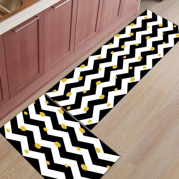 

carpets golden yellow dots black stripes kitchen rug floor mats for living rooms bedroom door entrance decor carpet