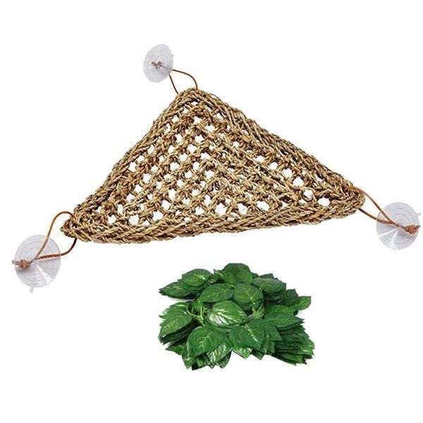 

kennels & pens bearded dragon hammock lizard lounger,100% natural seagrass fibers for reptiles,geckos,iguanas,hermit crabs and snakes,triang