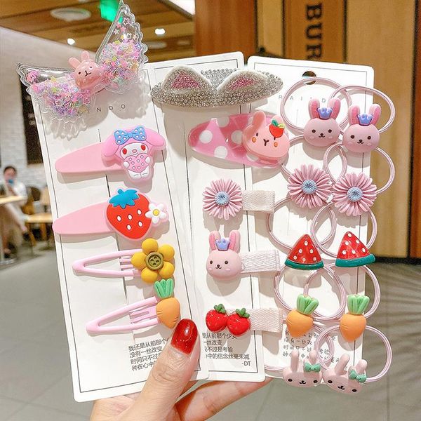 

hair accessories fall winter cartoon bow flower animal hairpins for women girl band elastic headdress gift barrettes, Slivery;white