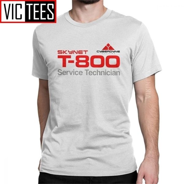 

t-800 technician t shirt men cotton novelty tshirt crewneck terminator cyberdyne cyborg camisas hombre wholesale 210329, White;black