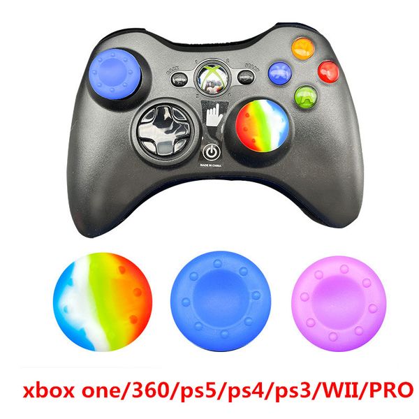 Capas Cobre GamePad Presses Prensas Keycap Silicone Thumbstick Caps Thumb Grip Caps para Xbox One / 360 / PS5 / PS4 / PS3 / Wii / Pro controladores