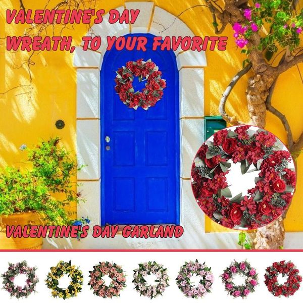 

handmade wreath simulation flower door trim wedding/party/home decoration artificial rose garland hanging garlands decorative flowers & wrea