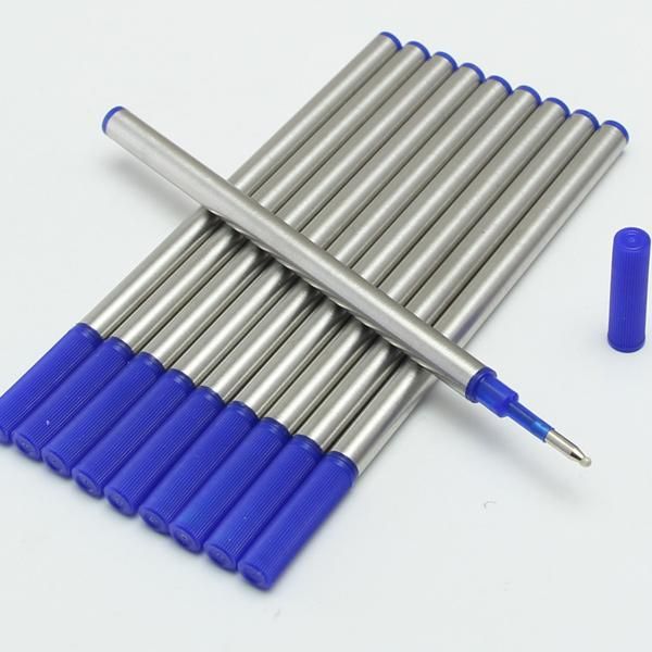 

wholesale 10 pieces black/ blue color ink roller ball pen refill for jinhao/baoer brand supplies accessories ballpoint pens, Blue;orange