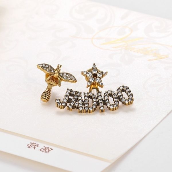

75% off outlet online high-end fashion letter earrings, Golden