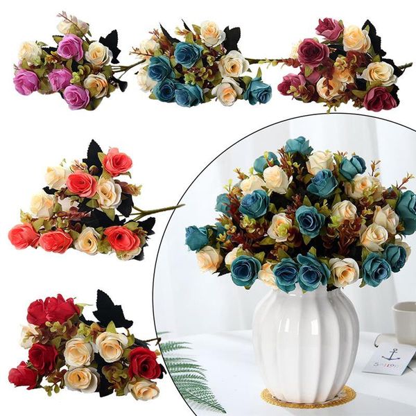 

decorative flowers & wreaths artificial lifelike beautiful durable fake bridal for wedding decoration valentines day gift 1 bunch of 5 forks