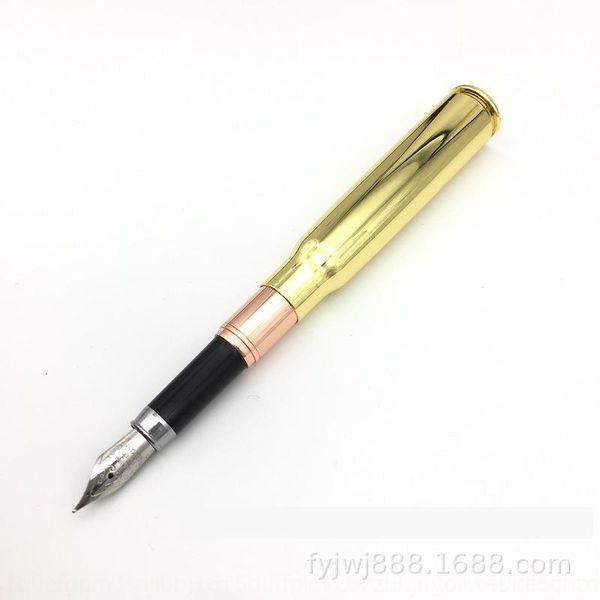 

hhc creative bullet metal point fountain pens tactical ball point all copper metal pen