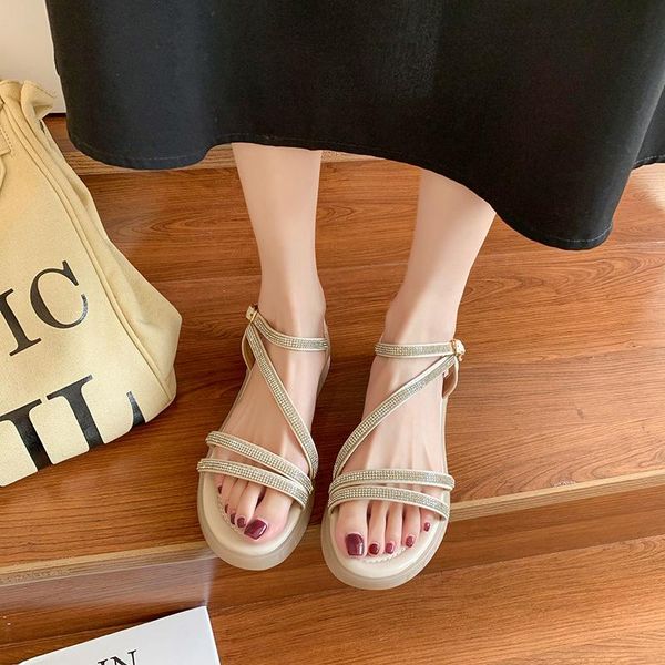 

female sandal 2021 women's all-match clear heels buckle strap ladies shoes summer girls comfort beige low fashion rubber sol sandals, Black