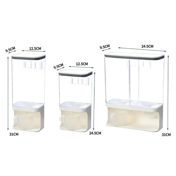 

storage bottles & jars cereal rice bucket dry food dispenser box organizer counterwall mounted