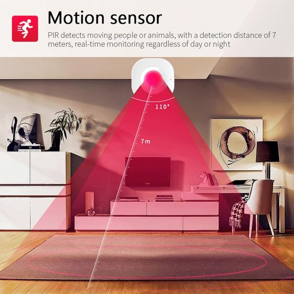 

smart home control mini wifi pir motion sensor detector movement wireless security system tuya life app alexa google ifttt