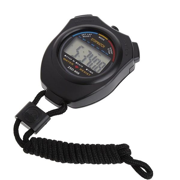 Timers Handheld Digital LCD Sport Stopwatch Cronograph Counter timer com cinta