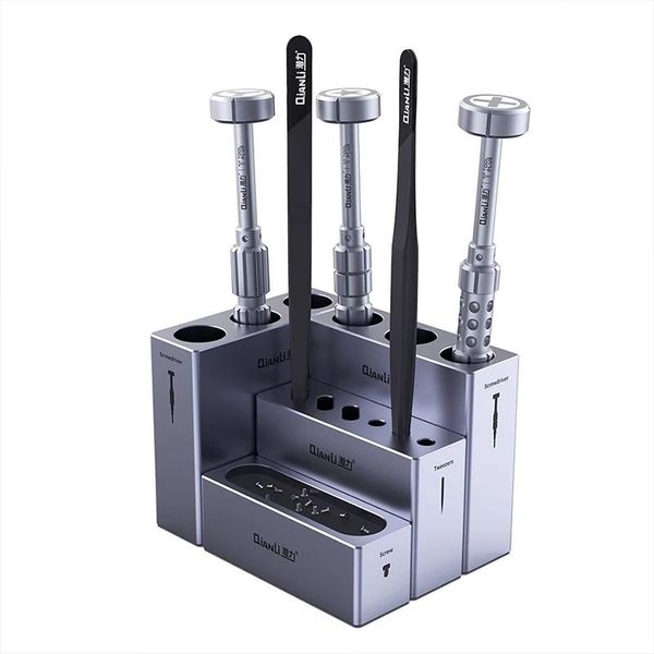 

professional hand tool sets qianli icube storage box mobile phone repair parts tweezers screwdriver screw organizer aluminum alloy rack