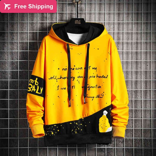 

harajuku male hoodie hip streetwear fashion shredded hoodies colorful man sweatshirt, Black