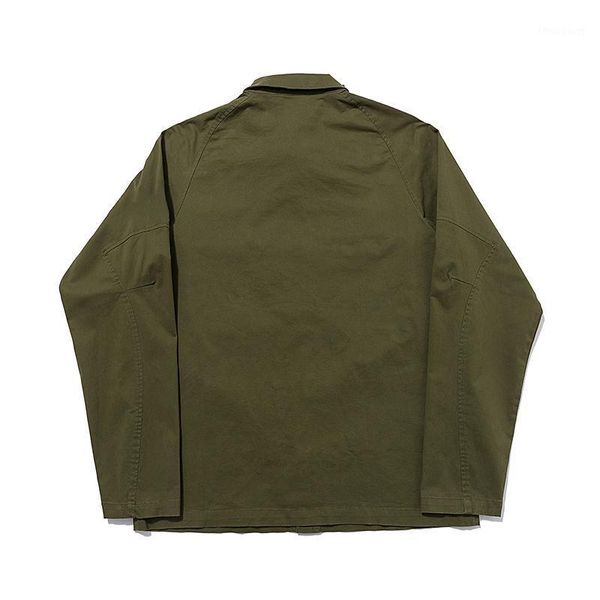 

men's jackets spring and autumn 100% pure cotton men women pocket tooling style jacket casual button cardigan st047, Black;brown