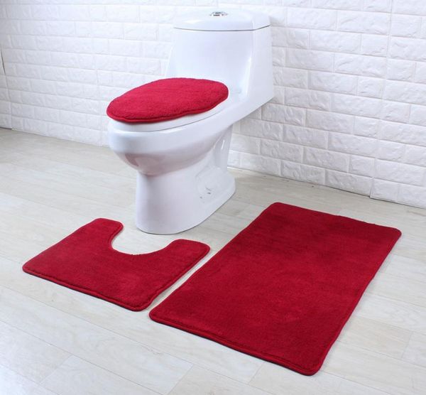 

bath mats three piece christmas toilet seat cover soft bathroom mat decoration carpet home