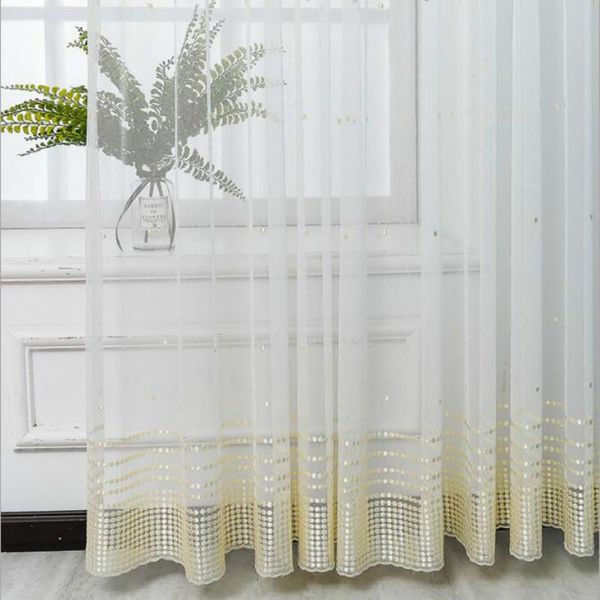 

curtain & drapes embroidered white sheer window screen for living room bedroom voile tulle blind partition