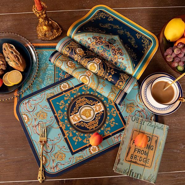 

mats & pads vintage waterproof placemat luxury modern creative dining table european style set de kitchen accessories ei50pm