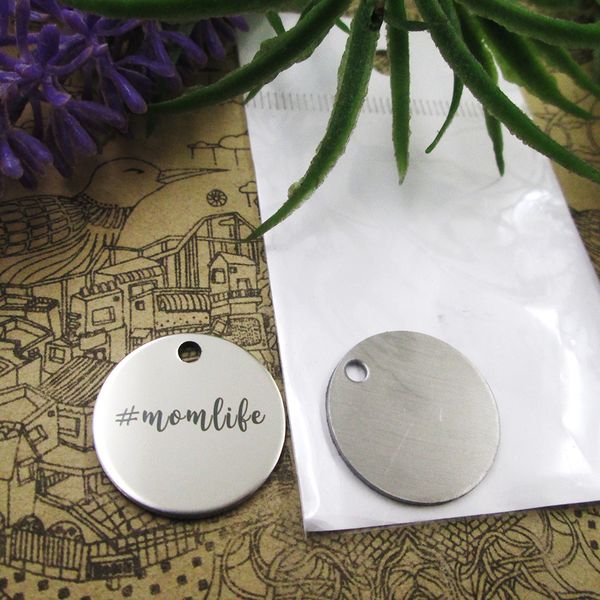 

40pcs--stainless steel charms"momlife" more style choosing diy pendants fo necklace, Bronze;silver
