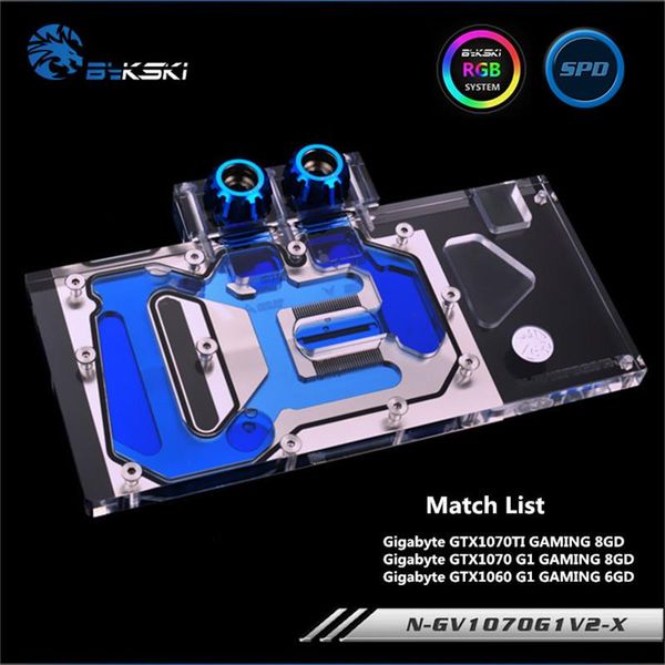 

fans & coolings bykski gpu water cooling block for gigabyte gtx1080/1070-g1-gaming rev1.0/gv-n1080wf2 1.0/full cover card copper radiator