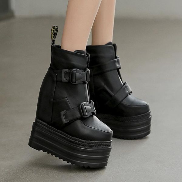 

boots thick bottom women's winter plush shoes, Black