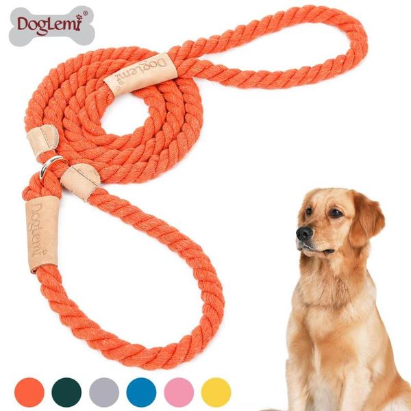 

chain dog leash slip collar no pull training durable cotton 1.7m collars & leashes