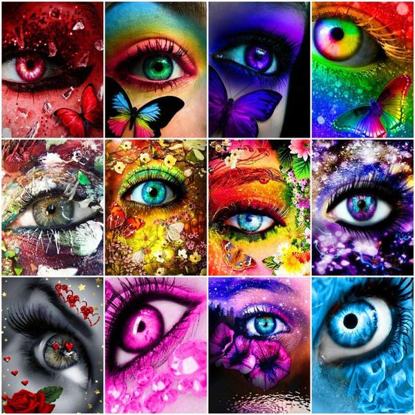 

paintings azqsd painting by number eyes drawing on canvas diy frame paint numbers butterfly animal kits modern wall art gifts