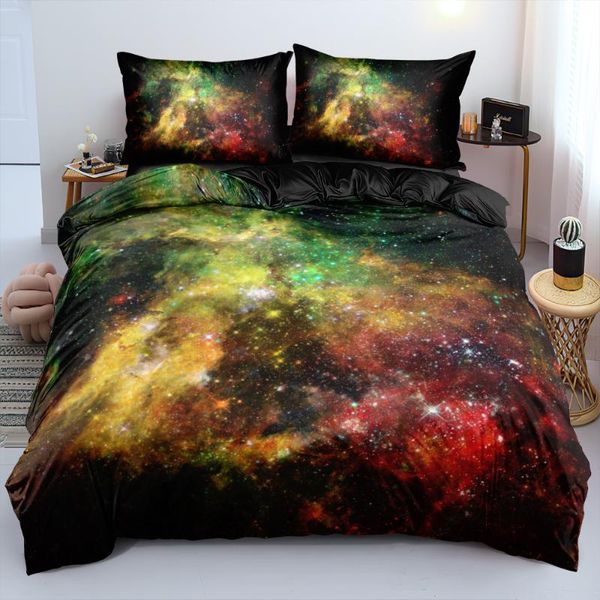 

bedding sets magic star duvet cover comforter cases and pillow covers super king  full size design galaxy bed linen