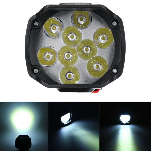 12V10W 1000LM 9 LED Super Bright Lampadina per fari per moto Luce da lavoro Nebbia Guida Spot Lampada notturna per UTV ATV