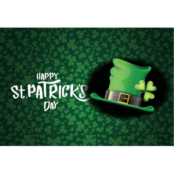 

party decoration happy st. patrick's day backdrop green hat clover pography background family holiday po booth studio prop